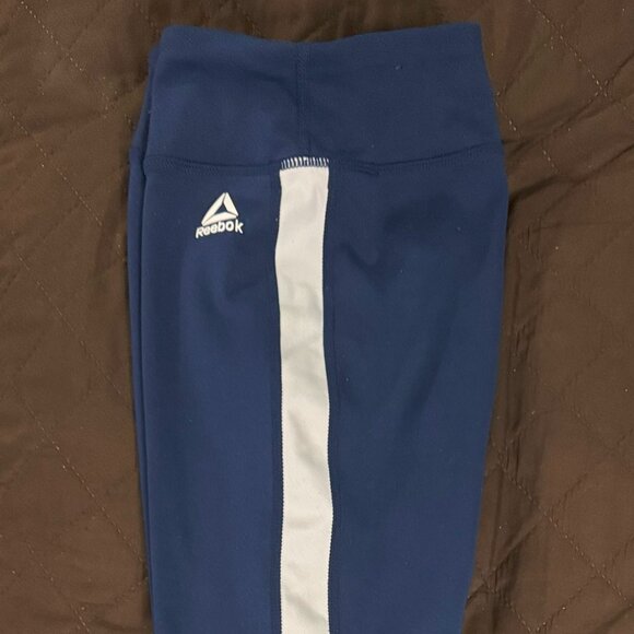 Reebok Girls Flare Leggings M (7/8) Navy Blue - Preloved Excellent - Picture 2 of 6